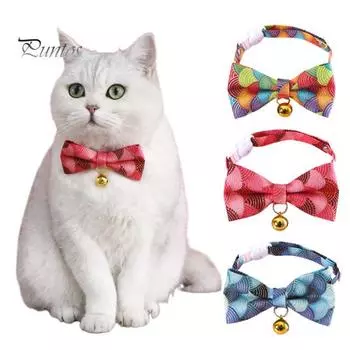Экологичные украшения с подвесками-бантами на шею для щенков, ошейники с бантами для кошек, аксессуары для собак, товары для животных разноцветный