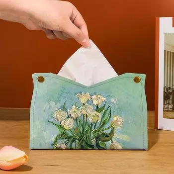 Экологичный держатель для салфеток из искусственной кожи, складная коробка для салфеток, домашний офис, водонепроницаемый пылезащитный контейнер для хранения всякой всячины