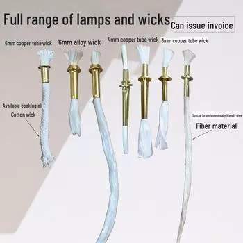 Экологичный фитиль из медного сплава для жидкого топленого масла с удлиненной волокнистой проволокой и чистым хлопком для пищевого масла Short 6mm copper tube cotton wick