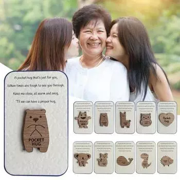 Экологичный карманный жетон для объятий, твердый, уникальный декор в форме животного J