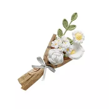 Экологичный ручной работы, смешанный букет цветов, связанный крючком, реалистичный внешний вид, элегантный, легко моется