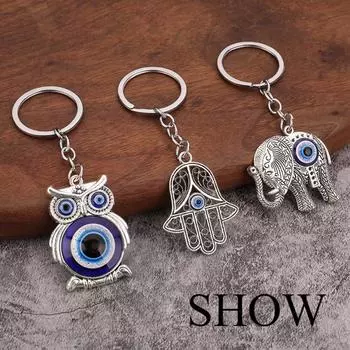 Экологичный сплав синий глаз совы дьявольский глаз ретро аксессуары кулон брелок