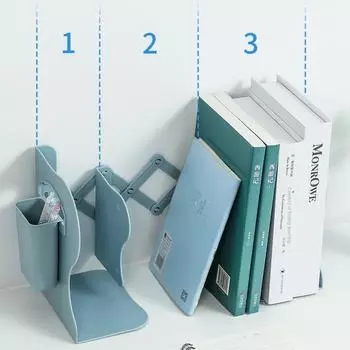 Экономьте место Выдвижные держатели для книг Фиксированный разделитель для книг Подставка для книг Подставка для книг S синий