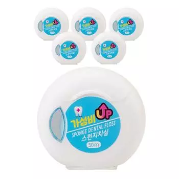 Экономичная губчатая зубная нить 50 м, 6 шт., 1 шт.