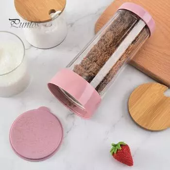 Экономичная конструкция крышки. Простой в использовании просеиватель для муки. Ручной вращающийся миксер для муки. Товары для дома. розовый