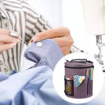 Экономия места, большая грузоподъемность, прочный, много карманов, спицы, крючки, корзина для хранения, сумка для вязания синий