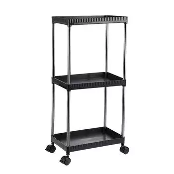 Экономия места и долговечность 3-х уровневая полка для ванной тележки организация потребностей чёрный