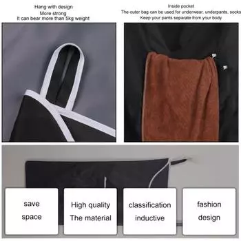 Экономия места на двери, сзади висит сумка для белья, сумка для хранения грязной одежды
