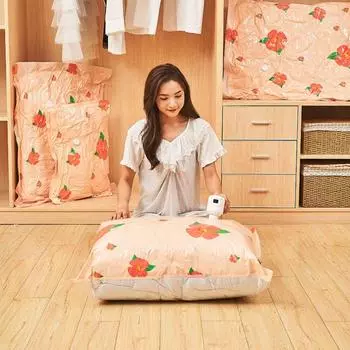 Экономия места, вакуумные сумки для хранения для путешествий, утолщенная компрессионная сумка для хранения одежды, вакуумные пакеты для одеял, органайзер для постельных принадлежностей, одежды L