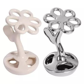 Экономящая место подставка для зубной пасты в форме цветка, полка для хранения зубных щеток, полка для кистей для макияжа, настольная серебряный