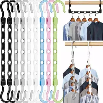 Экономящая пространство вешалка с 5 отверстиями, вращающаяся на 360 градусов, многофункциональная складная вешалка Magic Hanger, сушилка для одежды, одежда black 5pcs