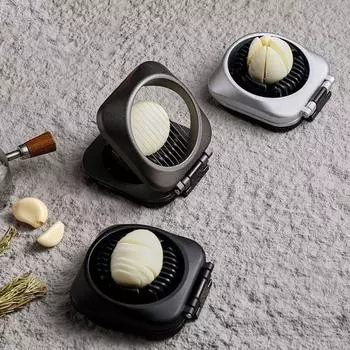 Экономящая труд 2 в 1 яйцерезка из алюминиевого цинкового сплава, яйцерезка, разделитель яиц, разделитель клубники серый