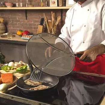 Экран из нержавеющей стали, защитная кастрюля от брызг масла для жарки и смазки, защита от брызг 33cm