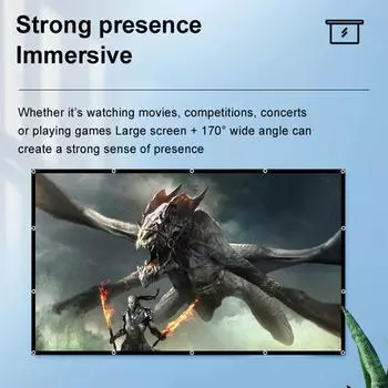 Экран проектора 150 дюймов 16:9 HD 4K Складной портативный двусторонний проекционный фильм, не сминающийся 120-Inch