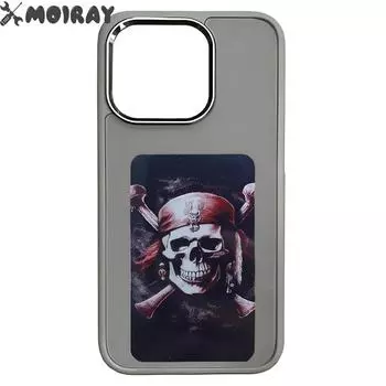 Экран Smart NFC APP Refresh Phone Case Защитный чехол для iPhone 15 14 13 Pro Max DIY Cases E Ink Screen Phone Cover Eink TPU&for iphone14pro(6.1 ) белый