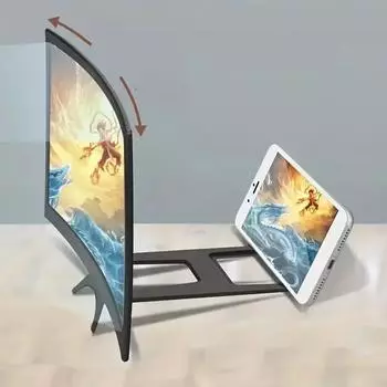Экран телефона 3D HD лупа фильм видео усилитель держатель увеличитель экран смартфон увеличительный изогнутый экран 12 дюймов чёрный