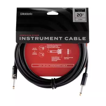 Экранированный кабель American Stage Instrument Cable D Addario (Гитарный щит) PW-AMSG-20 (6,1 м СС) []