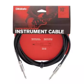 Экранированный кабель Custom Series Braided Instrument Cable Black D Addario (Гитарный щит) PW-BG-10BK (3,0 м СС) [] чёрный