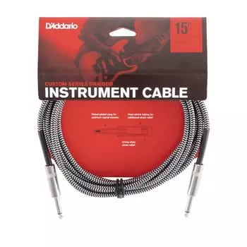 Экранированный кабель D Addario (Гитарный щит) Кабель для инструментов Custom Series плетеный серый PW-BG-15BG (4,6 м СС) []