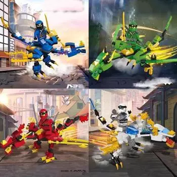 Экшн-дракон Минифигурки Куклы Строительные блоки Кирпичи Модель День рождения Рождество Детский день Подарки для детей Мальчики