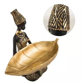 Экзотическая африканская женщина скульптура лоток для хранения смолы фигурка настольное украшение для дома и офиса гостиная декор