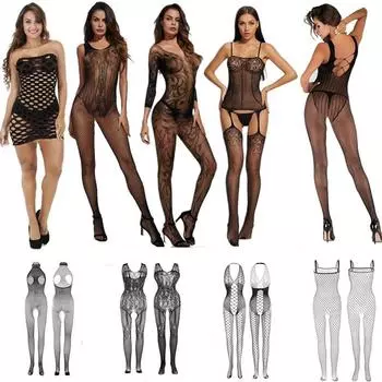 Экзотическая одежда, нижнее белье, сексуальное женское популярное эротическое прозрачное нижнее белье, большие сетчатые чулки для тела, полые комбинезоны, пижамные костюмы 1