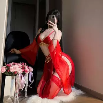 Экзотическая принцесса Си Ши сексуальные бретельки винтажное кружево чистое ханьфу сексуальное белье супер фея комбинезон average size (80-60kg)