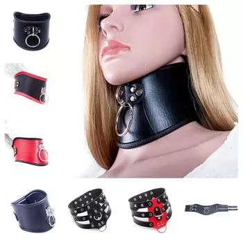 Экзотические аксессуары для рабов, кожаные ограничители для ролевых игр, фетиш-ошейник для взрослых, секс-игры, БДСМ, связывание, тяга, флирт Black Chain 2Lock