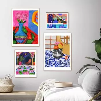 Экзотические плакаты и гравюры, подарки для плавания с растениями, картины маслом 21cm30cm NoFrame