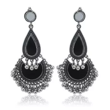 Экзотические серьги древнего цвета, инкрустированные стеклом, серьги ручной работы, висячие бусины, винтажные серьги-качели Ид аль-Фитр Лассер Байрам