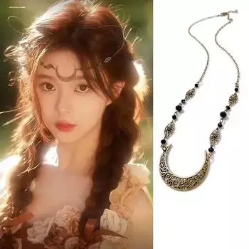 Экзотические старинные аксессуары для волос в стиле бохо, женский головной убор, цепочка для волос, цепочка для волос с лунным узором, кулон для бровей, аксессуары для лба Дуньхуан