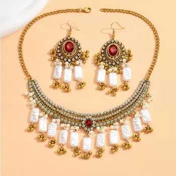 Экзотический комплекс, свадебные серьги-колье из двух частей с кисточками и кисточками из металла с блестками и бриллиантами золотой