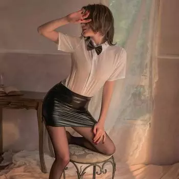 Экзотический сексуальный костюм мисс секретарши для женщин, учительница, косплей, мини-юбка, блузка, наряд, офисная униформа, ролевые игры, нижнее белье, костюм S