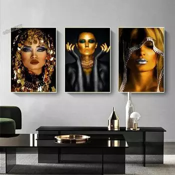 Экзотический шарм, красивая женщина, художественная картина на холсте, модные постеры с персонажами и принты, африканские женщины, настенные художественные фотографии, домашний декор 30x45cm No Frame