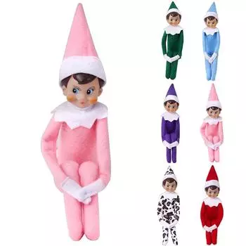 Эльф на полке Рождественская традиция Мальчик Голубой глаз Кукла Украшения Рождественский подарок красный