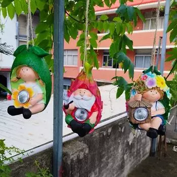 Эльф Солнечный Кулон Смола Фруктовый Эльф Фигурка Декор с Подвесным Отверстием Садовый Эльф Pitaya