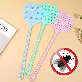 Эластичная длинная ручка мухобойка подвесная пластиковая мухобойка прочная летающая мухобойка для насекомых домашний инструмент для ловли мух на открытом воздухе розовый