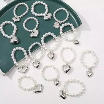 Эластичная игрушка для собак, ожерелье в форме сердца, серебряные куклы BJD, мини-цепочка с жемчугом, аксессуары для кукол 8mm-style 1