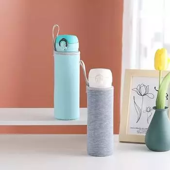 Эластичная изоляционная сумка для бутылки с рукавом, складная стеклянная бутылка для переноски бутылки с водой