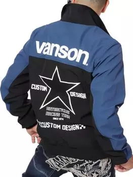 Эластичная куртка на молнии Подкладка Высокая водостойкость Высокая водоотталкивающая способность Черный x Синий L [Banson] Трехслойный NVSZ-2407