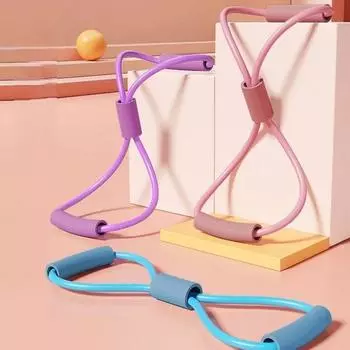 Эластичная лента для йоги, эспандер 8, растяжка мышц, йога, пилатес, эластичная лента TPE, однотонная, тросовая лента для тренажерного зала, фитнес