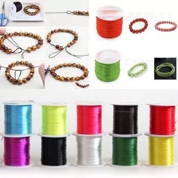 Эластичная линия Плоская эластичная нить Браслетная линия Прозрачная эластичная эластичная нить Сделай сам Эластичная нить с бусинами Эластичная нить с кристаллами Эластичная нить с бусинами красный