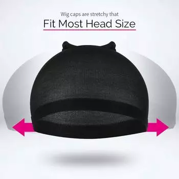 Эластичная нейлоновая шапочка для парика, закрытая черная шапочка для чулок One Size чёрный