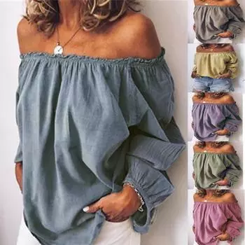 Эластичная плиссированная хлопково-льняная блузка с разрезным вырезом, женские топы, однотонная женская рубашка с длинным рукавом, элегантные свободные женские рубашки больших размеров 24179 S чёрный