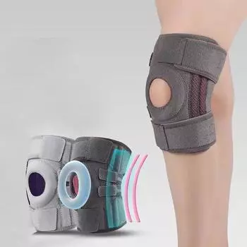 Эластичная поддержка колена Баскетбольный футбольный бандаж наколенник Фитнес Бег Велоспорт Регулируемая коленная чашечка Защита колена Защитный кожух