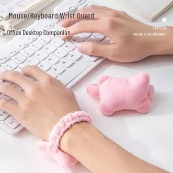 Эластичная подушка для поддержки запястья при наборе текста и защите рук от износа серый