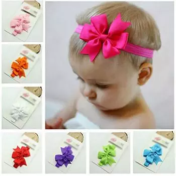 Эластичная повязка на голову с бантом для маленьких девочек, повязка на голову для фотографии, белая повязка на голову