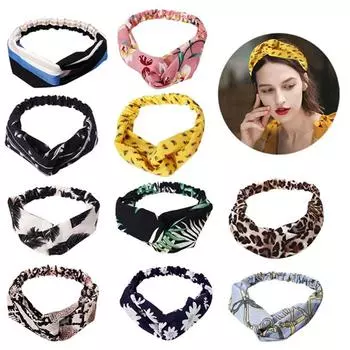 Эластичная повязка на голову с крестом, шифоновая повязка на голову, женская повязка на голову, аксессуары для волос, головной убор, повязка на голову