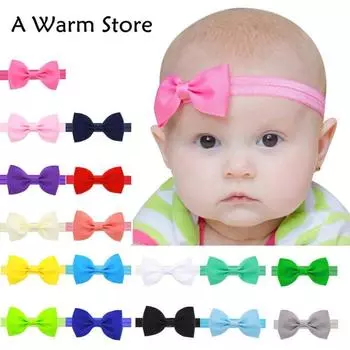 Эластичная повязка на голову с мини-бантом Yellow