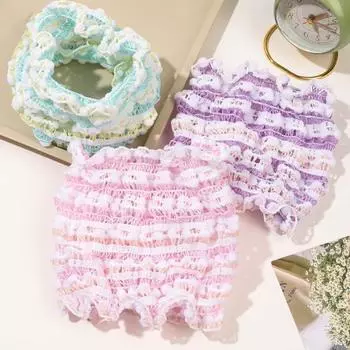 Эластичная повязка на голову с полым дизайном, вязаная повязка для волос для мытья лица, нескользящий широкий головной убор для макияжа, аксессуары для волос розовый